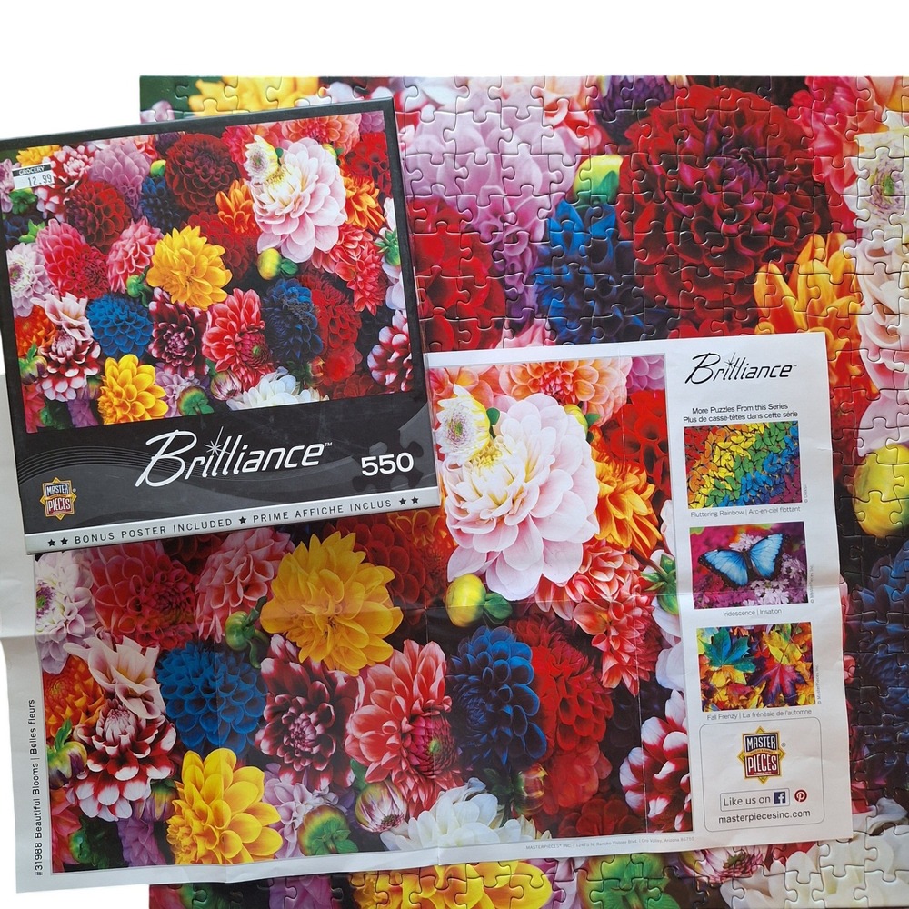 MasterPieces Brilliance Beautiful Blooms 550 Piece Jigsaw Puzzle Floral 31988